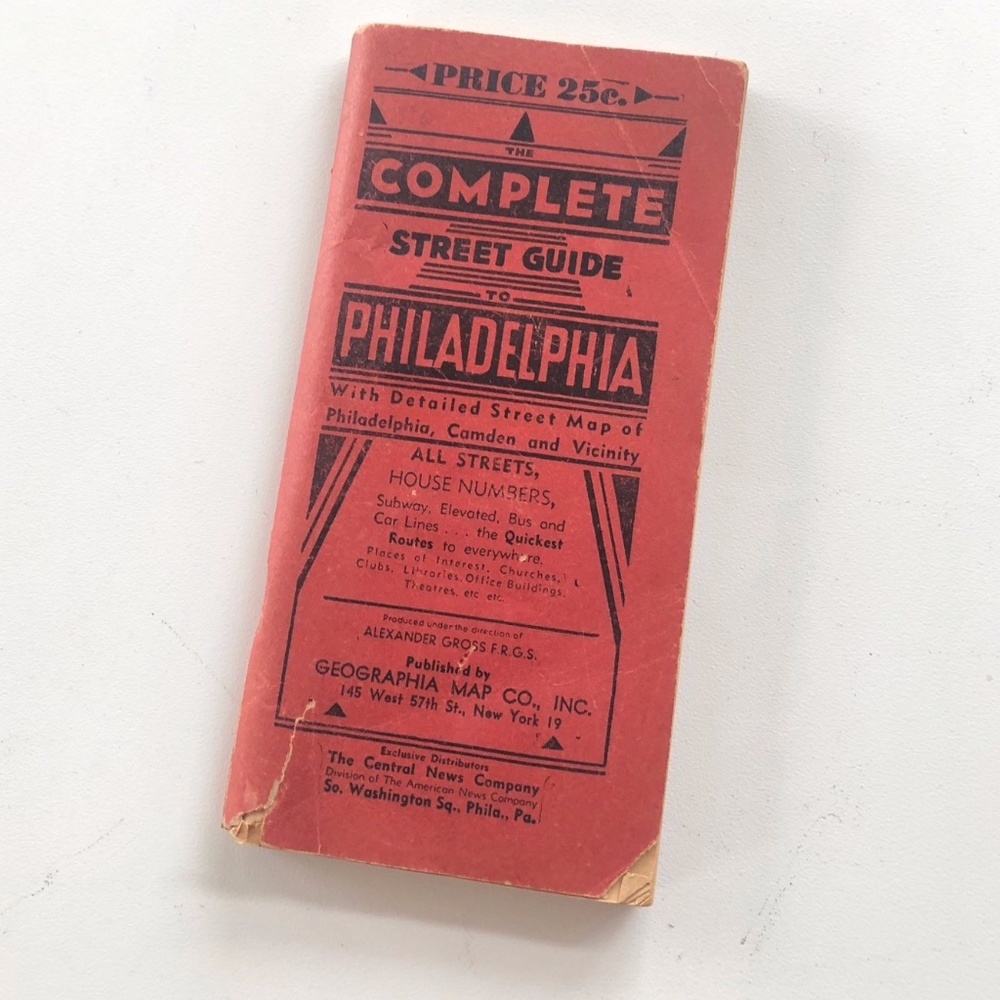 Vintage Philadelphia Street Guide (1958)